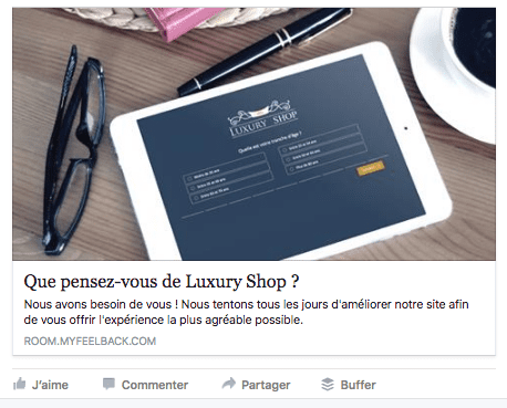 Questionnaire par social media