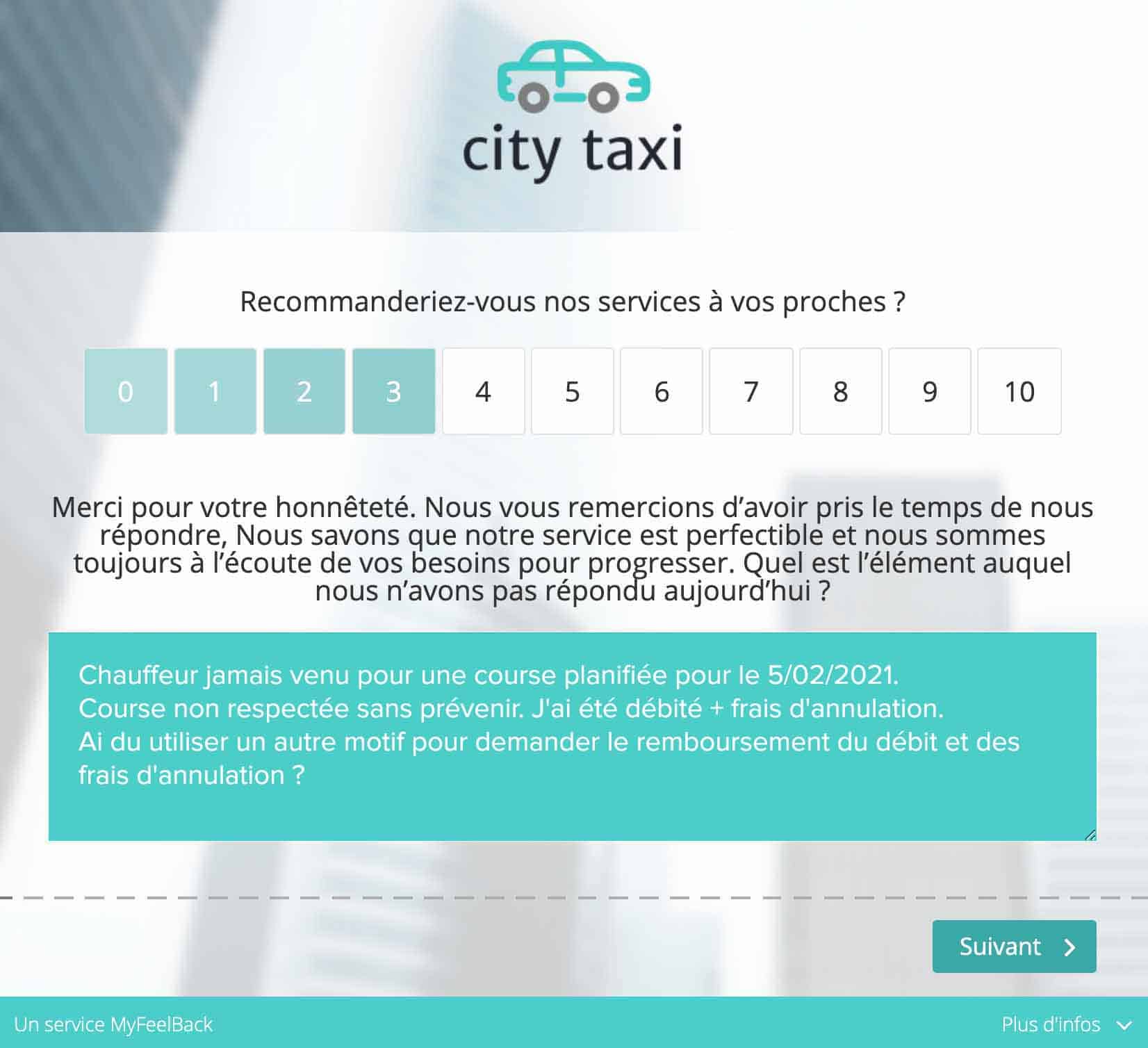 Questionnaire sur la satisfaction clients