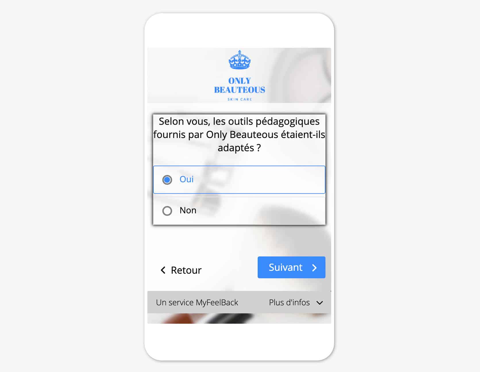 Exemple d'un questionnaire après formation