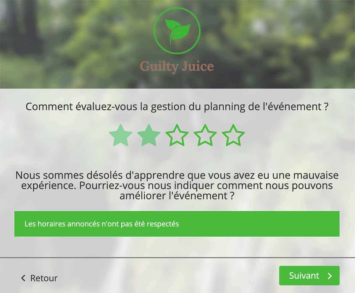 Satisfaction événement online