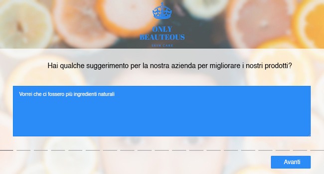domanda a risposta aperta