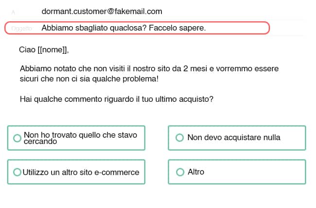 email per clienti dormienti