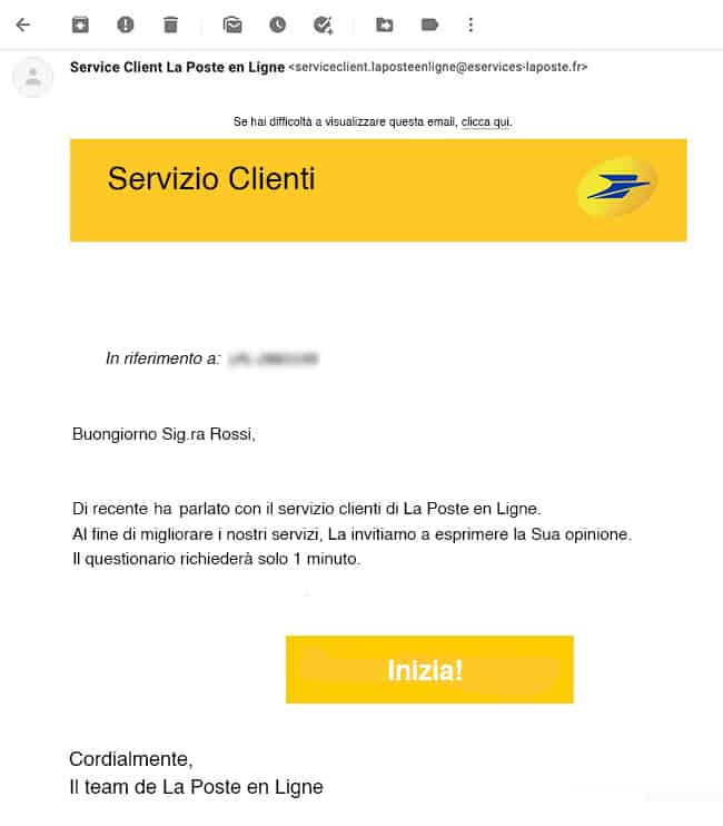 email da Customer Service