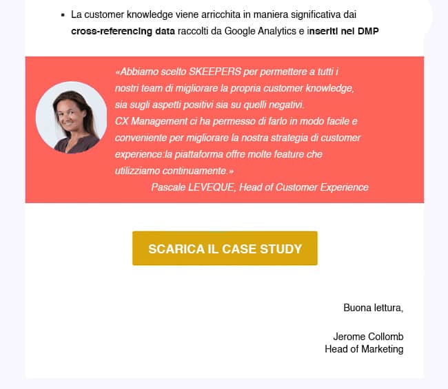 feedback dei clienti in e-email
