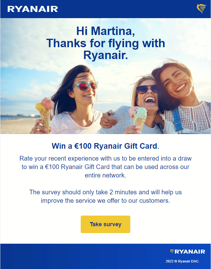 email invito survey